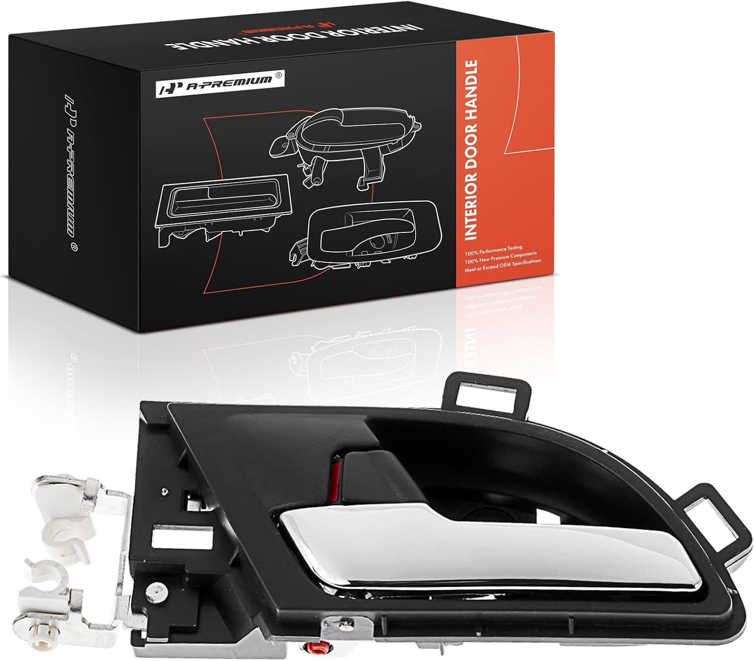 A-Premium Front or Rear Left Driver Side Interior Door Handle Compatible with Honda CR-V CRV 2007 2008 2009 2010 2011, Black Housing with Chrome Lever, Replace# 72160-SWA-A01ZA, 72160-SWA-A02ZA