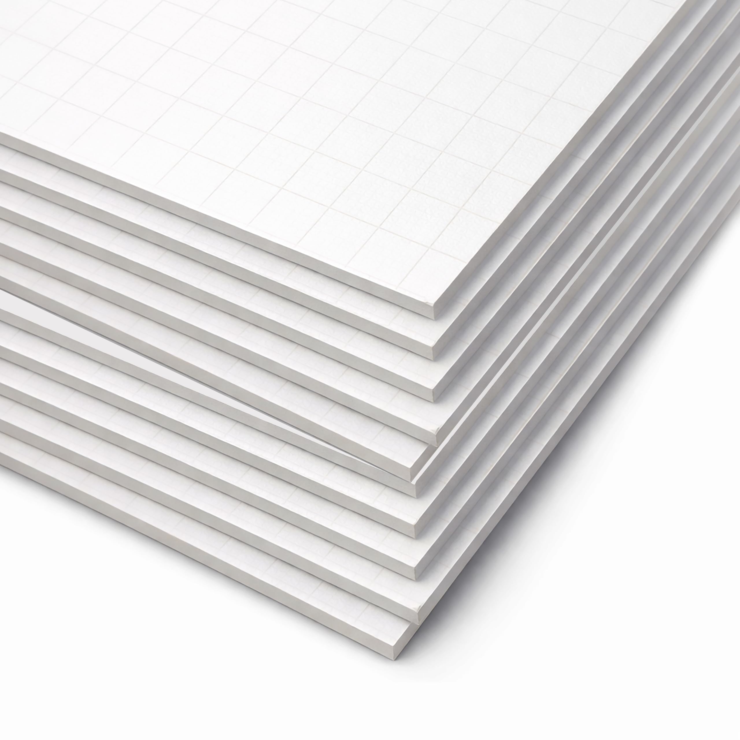Flipside Products Fade-Line Lot de 10 planches en mousse blanches pour affiche, lignes de quadrillage subtiles de 1,27 cm pour alignement et mises en page visuelles, arts et travaux manuels 50,8 x