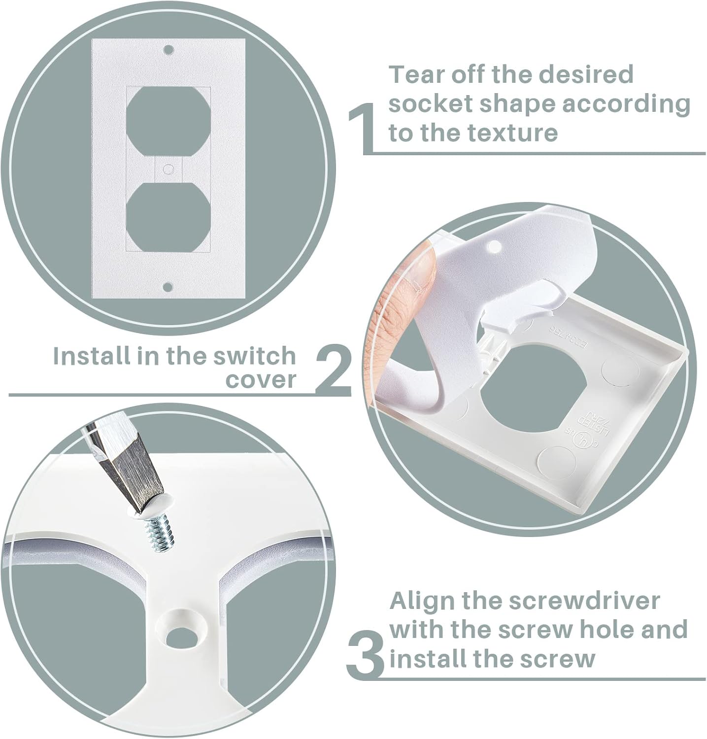 Tondiamo 20 Pcs White Wall Insulation Gasket Rectangle Wall Plate Outlet Sealers Foam Replacement Weatherproof Gasket Sealer Energy Saving for Electrical Outlet Plates Switch Covers