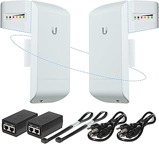 Pre-Configured Bundle of 2 Ubiquiti NanoStation LOCOM5 P2P-2 Units Kit 100% Configured as Network Wireless Bridge for Long Distance Wireless Communications, Plug-and-Play. No Configuration Needed.