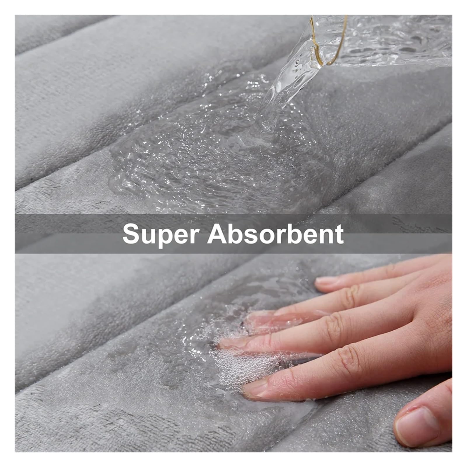 Badezimmermatte Absorbent Bathroom Mat Memory Foam Bathroom Rug Toilet Mat Bathroom Floor Mat Thick Soft Carpet Non-Slip Door Foot Rugs(Dark Grey,61x119cm(24x47 inch))