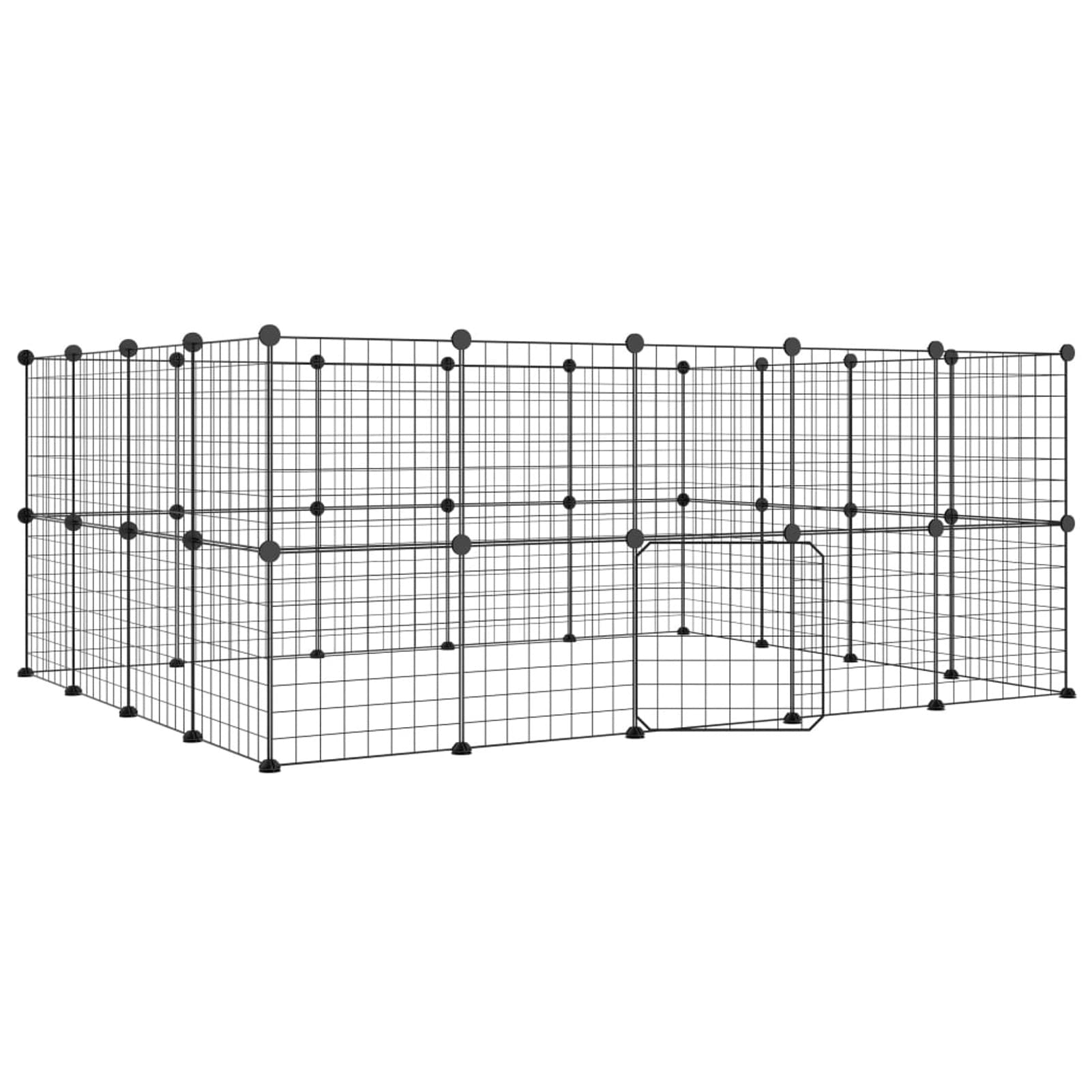 Jaula para Mascotas de 36 Paneles Puerta, ZEYUAN Jaula Cobaya, Jaulas para Conejos, Valla para Mascotas, Recinto para Conejos, Cosas para Conejos, Parque para Conejos, Acero Negro 35x35 cm