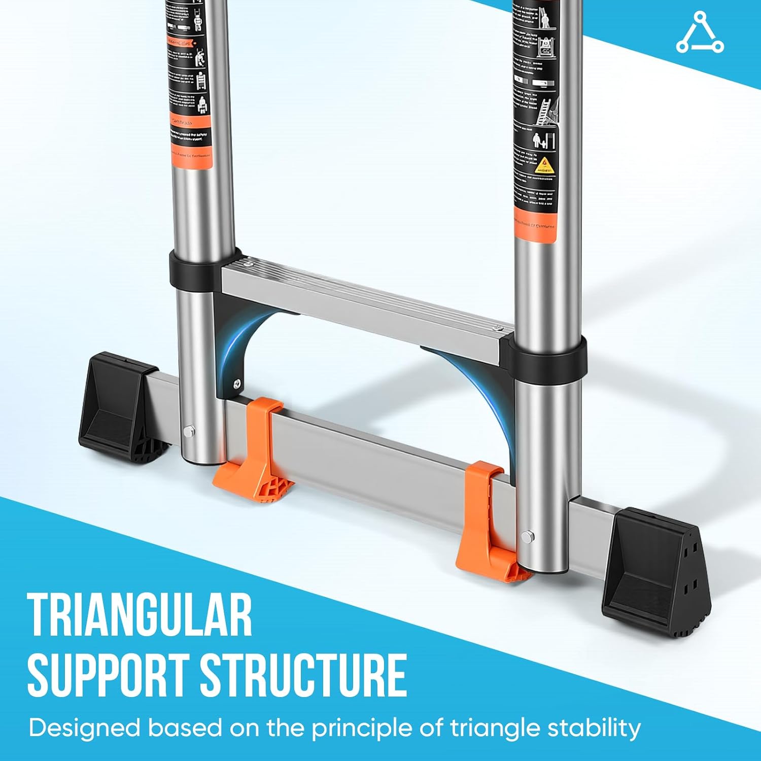 Telescoping Ladder 12.5 FT A Frame, Extension Ladder with Balance Bar Heavy Duty 330 lbs Max Capacity for RV or Outdoor Work