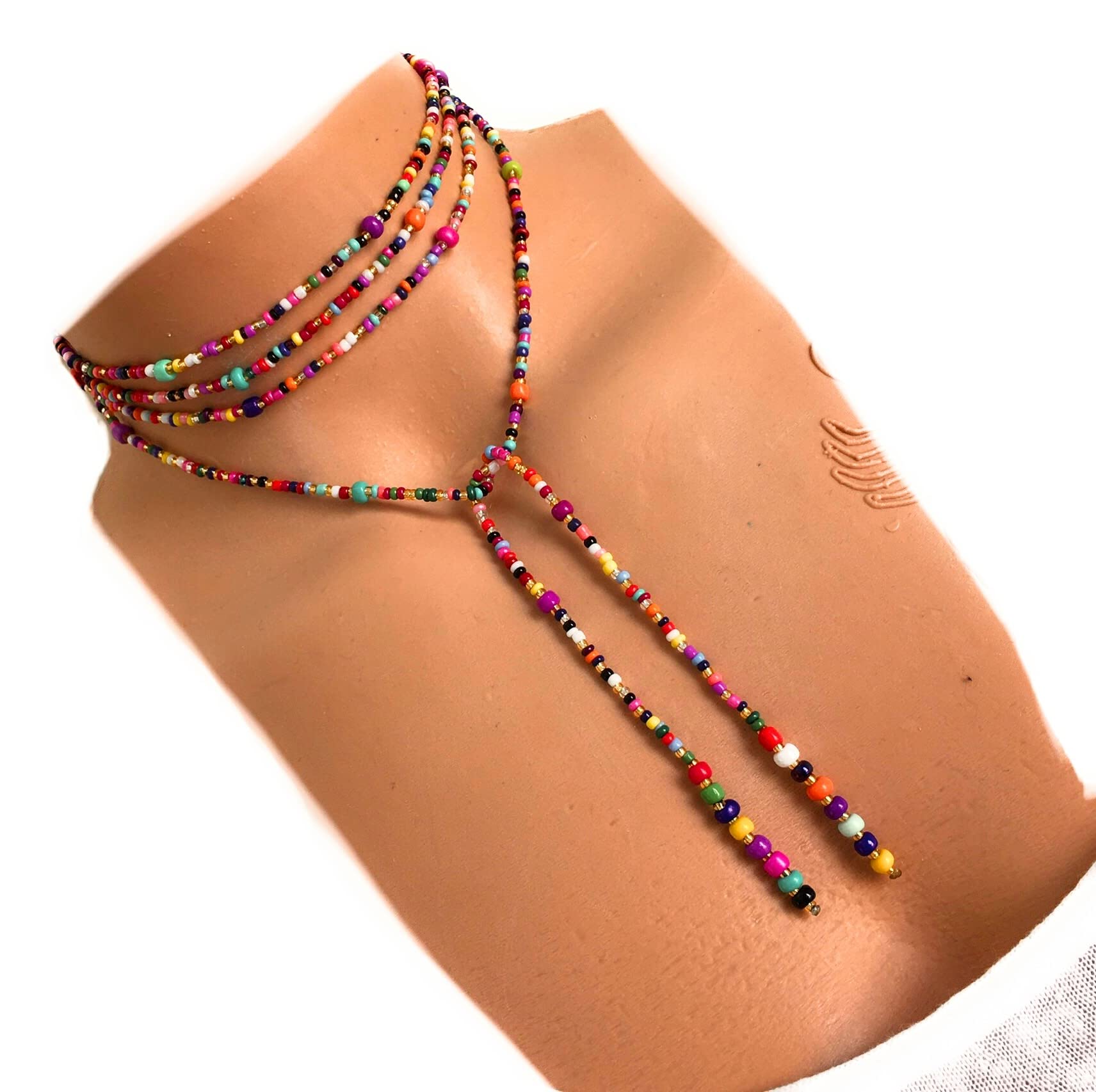 Multicolor Beaded Thigh Chain for Women Adjustable Layered Leg Jewelry with Bohemian Seed Bead Tassel Design Decorative Fashion Leg Accessory for Beach Festival Party Vacation-image-8