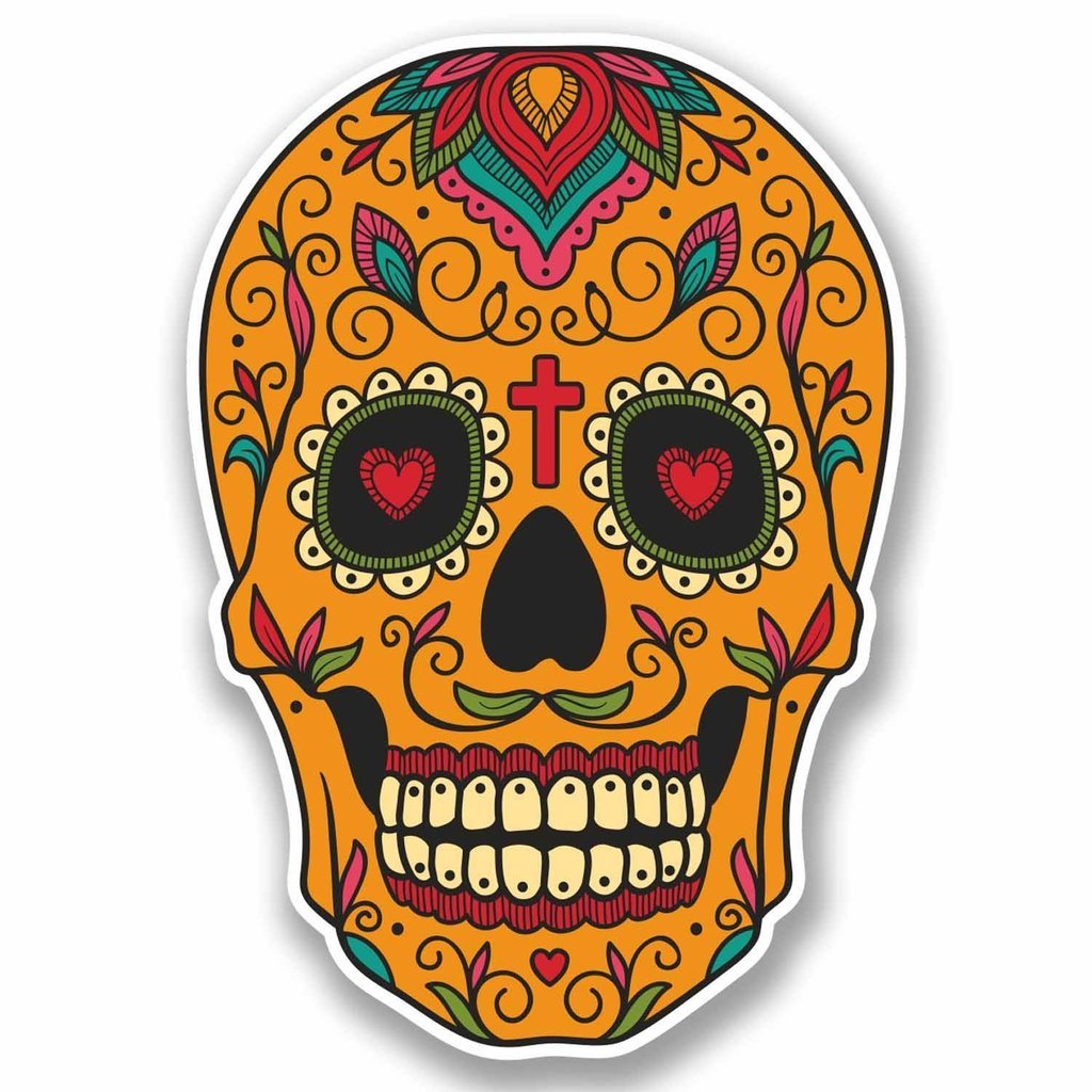 2 x 30cm/300mm Sugar Skull Window Cling Sticker Car Van Campervan Glass #9724