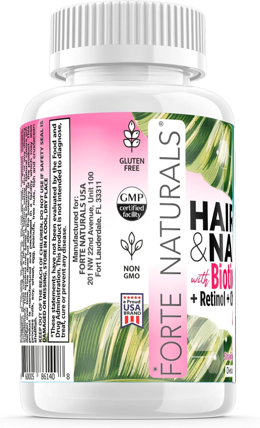 Hair Growth Biotin Gummies for Women, Hair Skin & Nails Vitamins, 5000mcg Biotin, Made in USA, Iodine for Nail Fungus, Choline Inositol Supplements, Biotina Gomitas para el Cabello