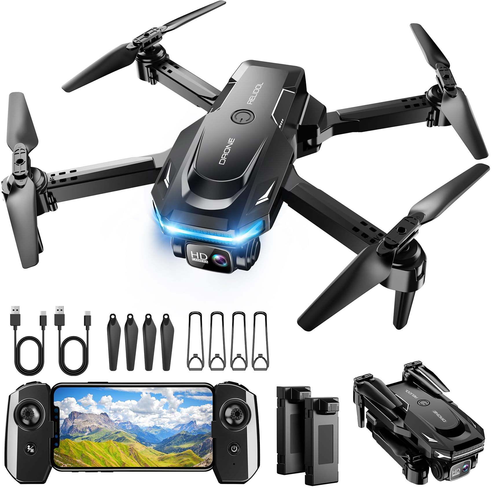 Drone with 1080P Camera - Foldable Remote Control RC Quadcopter FPV Drone