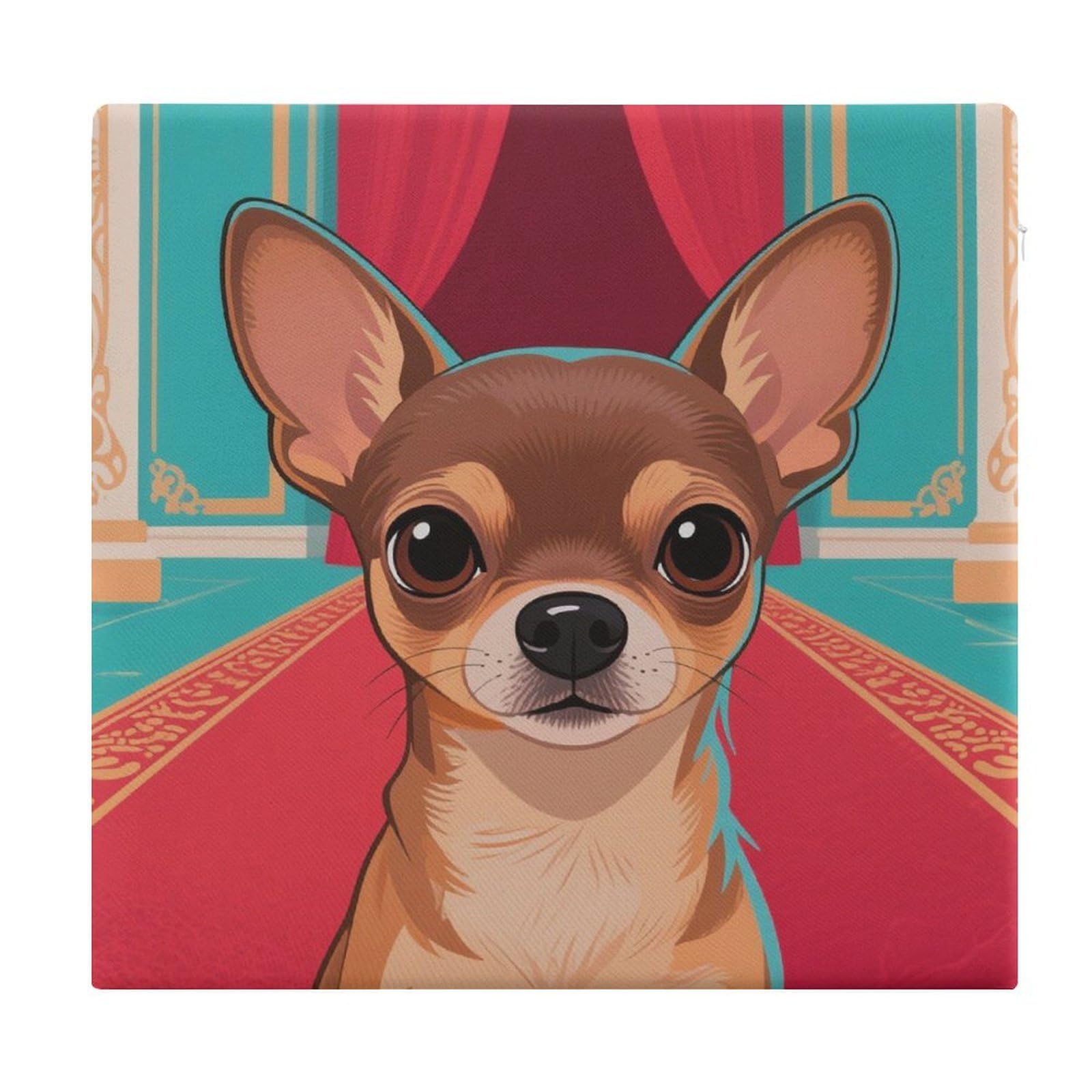VstaDank Chihuahua Cushions Memory Dining Chairs Cushion Non Slip Car Seat Cushions Indoo Dining Room Square Chair Pads with Zipper and Removable Cover Cushion