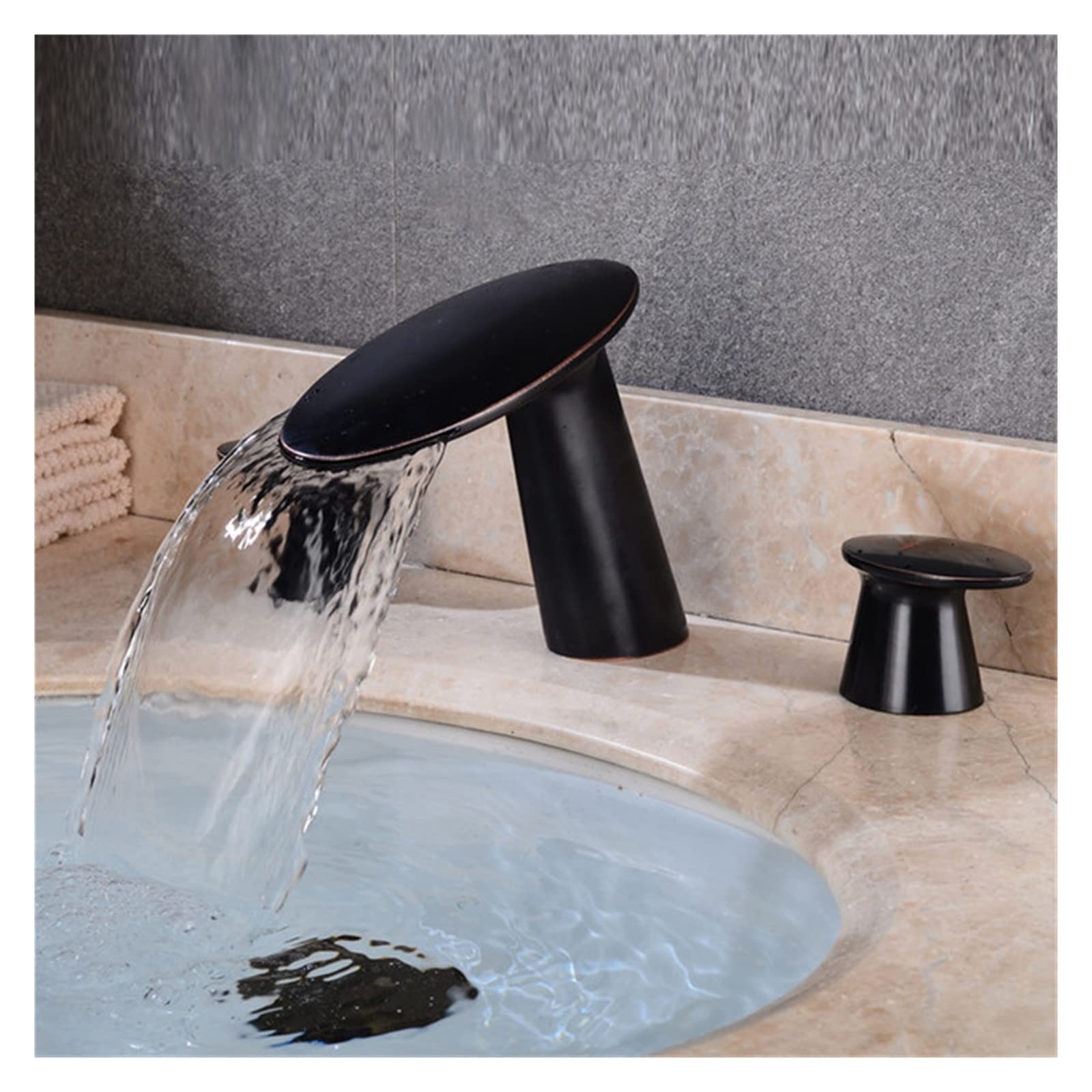 Robinet de lavabo 3 trous or brossé mélangeur de salle de bains 8 pouces encastré