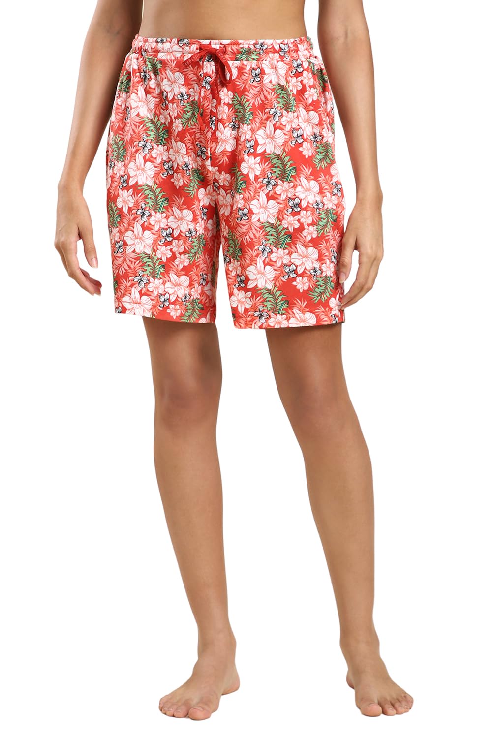 Van HeusenWomen Lounge Allover Print Lounge Shorts - Modal Cotton - Functional Pocket,Superior Drape