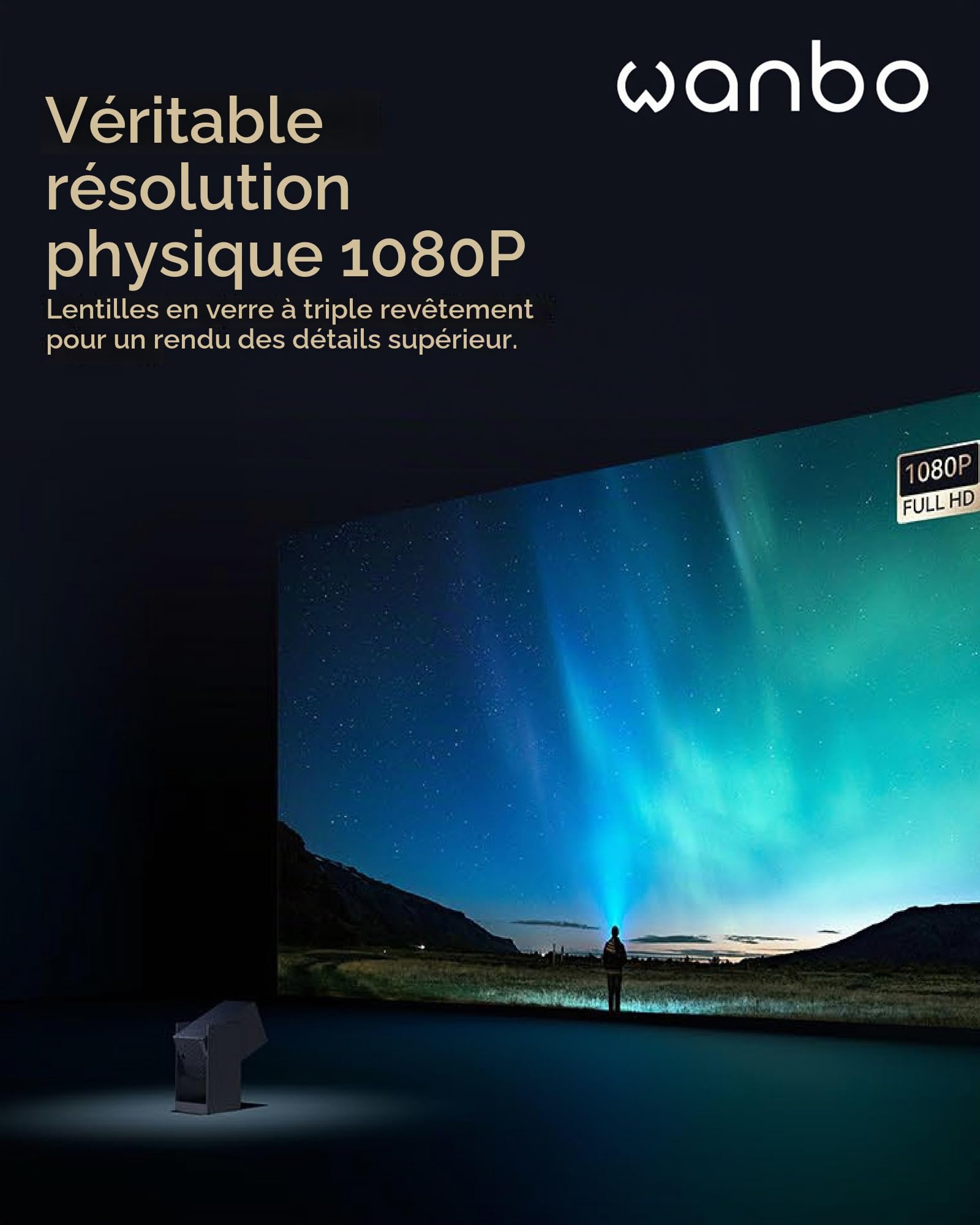 Wanbo Cube 2 Pro Projecteur Intelligent avec Android TV & ToF Auto-Focus – Mini projecteur Portable Compact et Haut-Parleur Bluetooth 8 W, Correction Keystone, cinéma Maison pour Petits espaces
