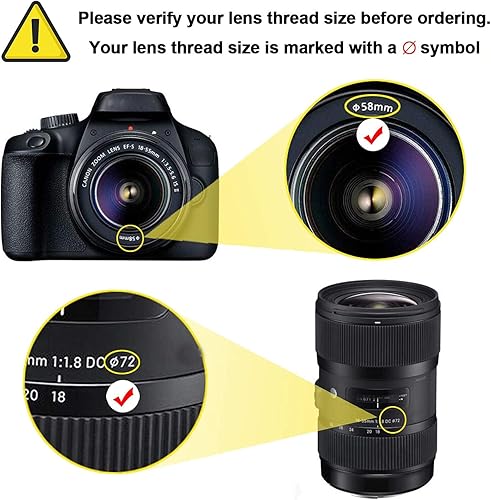 Miniatura 3 de Parasol plegable reversible para lente de cámara, rosca de filtro de goma digital, pantalla DSLR (para lentes de 2.756-3.543 in)