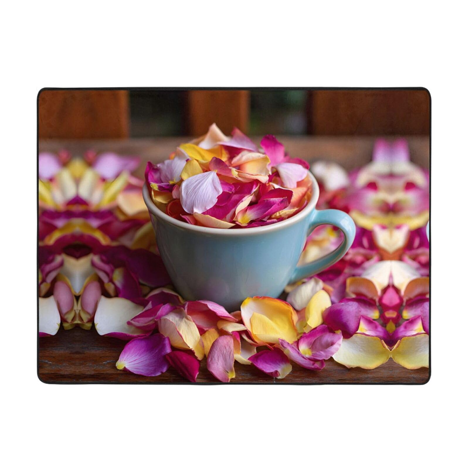 Tapis de sol absorbant motif rose fraîche idéal pour entrée et chambre