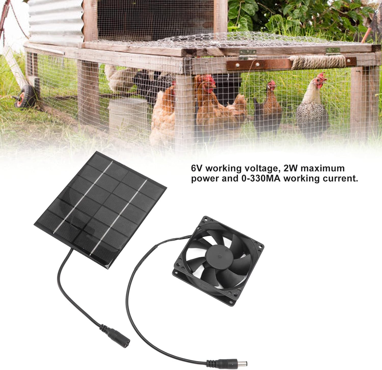 Extractor de Aire con Energía Solar, 6 V 2 W Extractor Solar Portátil Polisilicio Ventilador de Camping para Camping Caravana Yate Invernadero Casa