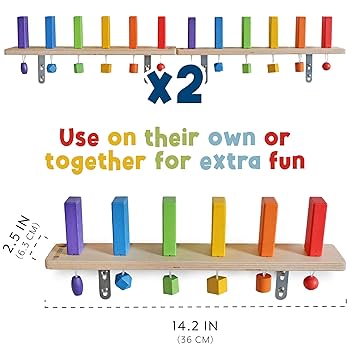 Amazon | MEAVIA 木製ドミノ壁 (2個パック) カラフルな