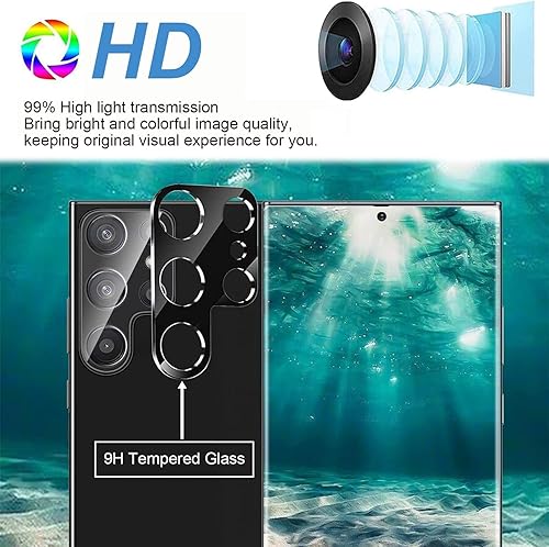 Miniatura 6 de 2+2 Pack Galaxy S22 Ultra Privacy Screen Protector, 9H Tempered Glass, Ultrasonic Fingerprint Support, 3D Curved, HD Clear Anti-Spy Film for Samsung