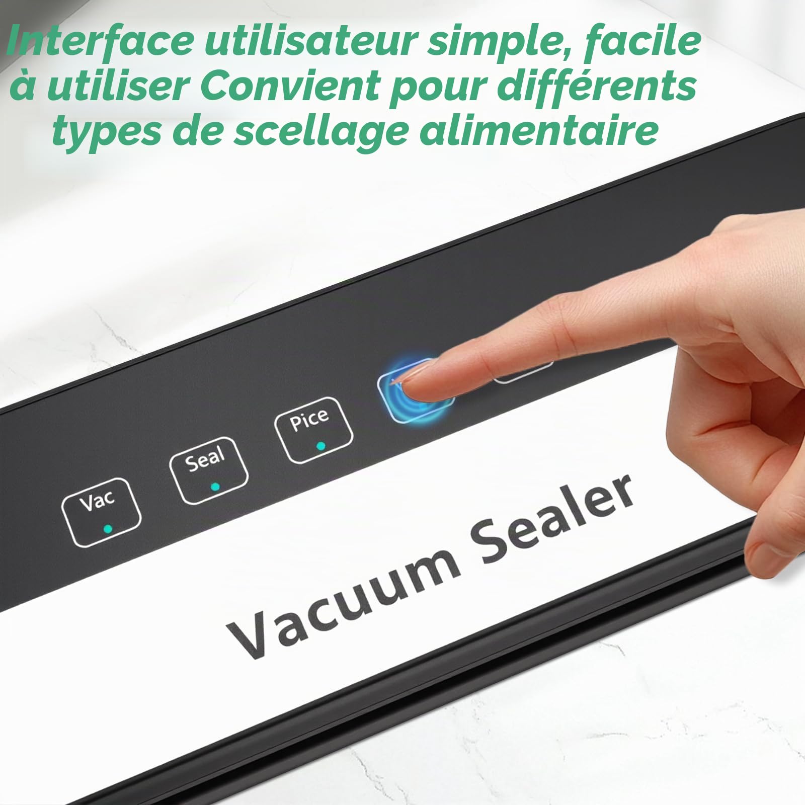 Machine à emballer sous vide | 6 en 1 pour aliments, mode sec/humide, appareil de scellage alimentaire avec sac sous vide