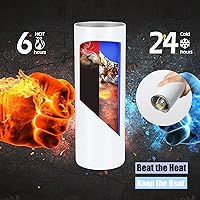 Vista 5 de YOUKE OLA Paquete de 24 vasos de sublimación rectos y delgados de 20 onzas para transferencia de calor, caja de regalo individual, vaso aislado