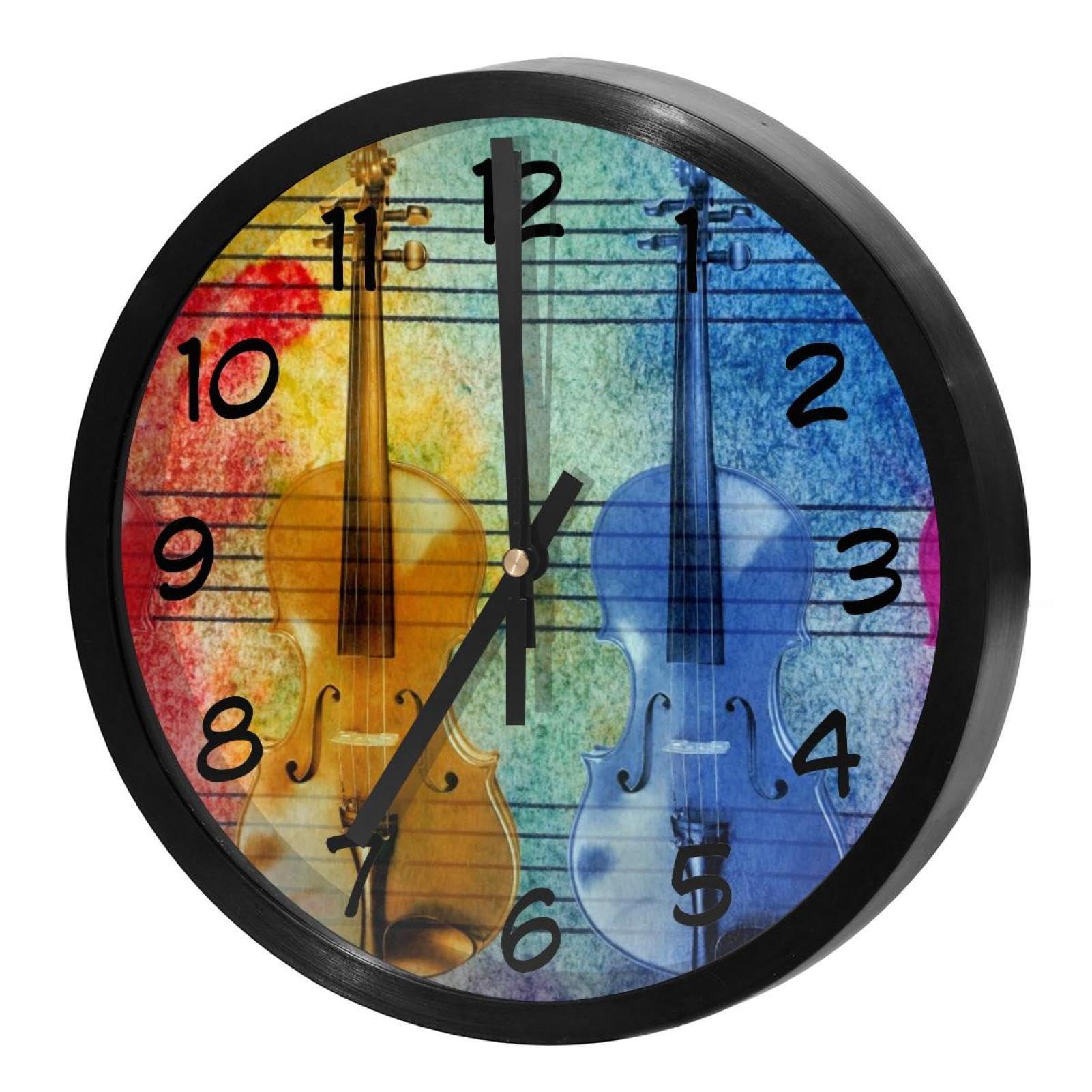 Horloge murale silencieuse à quartz fonctionnement à piles design musique école