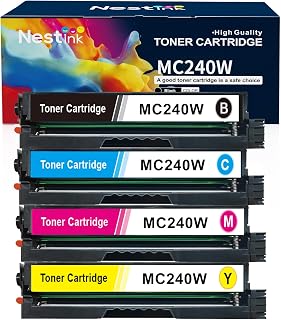 MC240W Toner Cartridge Compatible with Ricoh M C240FW, P C200W Laser Printers, High Yield 4500 Pages, Includes Chip（BK/C/Y/M, 4-Pack）