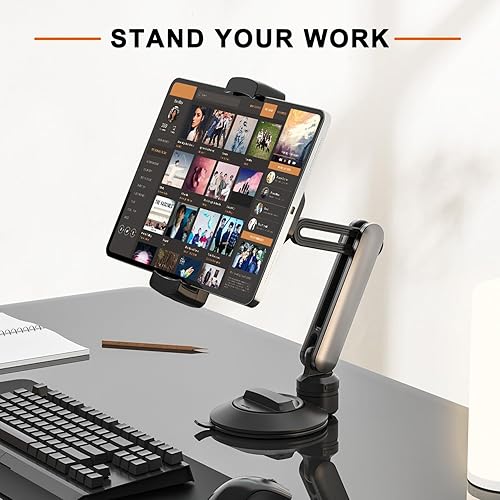 Miniatura 2 de Soporte de ventosa para iPad, soporte ajustable para tablet para parabrisas de automóvil, soporte giratorio de 360 para iPad ProAirMini y tabletas y