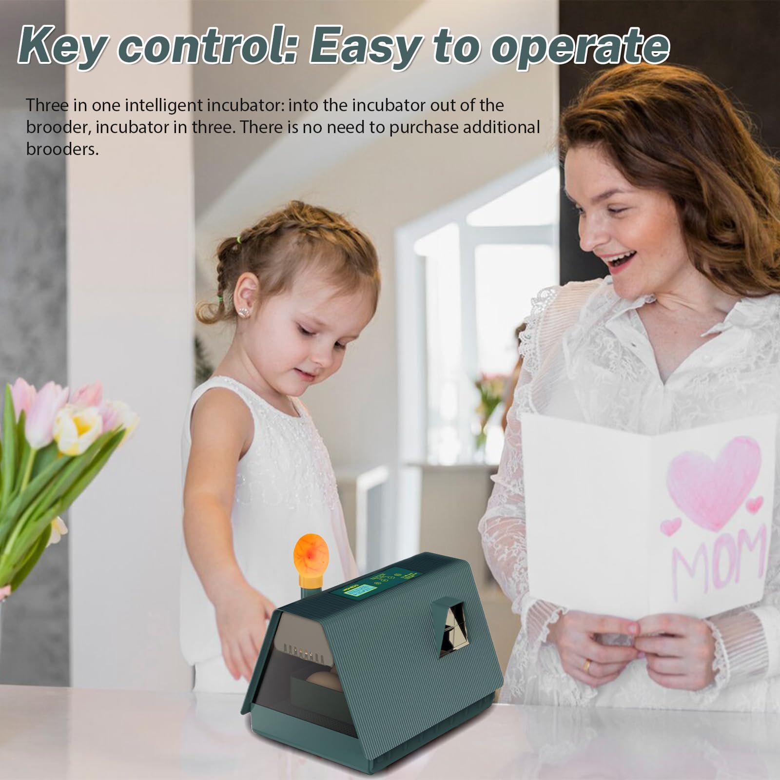 10 Incubadora Automática, Incubadora De Huevo, Rotación Automática De Huevos, Control De Temperatura Y Pantalla De Humedad Con Luz, Mire-Huevos Integrado Para Huevos