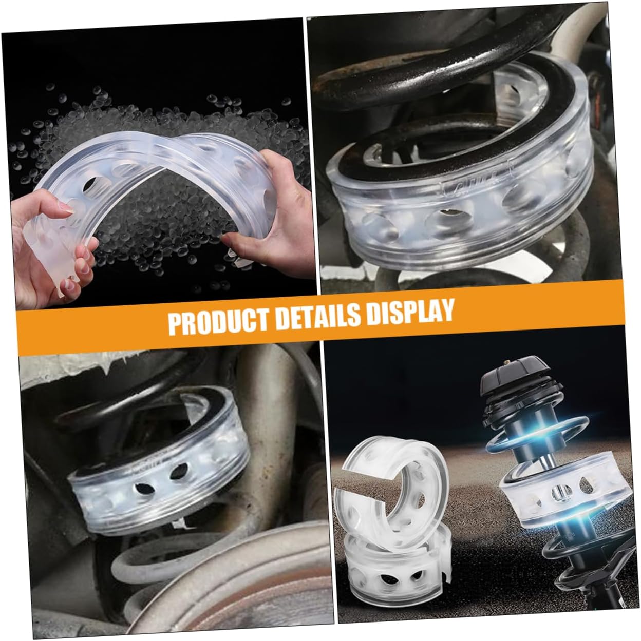 Luxshiny 4pcs Automotive Spring Shock Absorber Glue Car Coil Spring Spacers Shock Absorbers Rear Car Buffer Modification