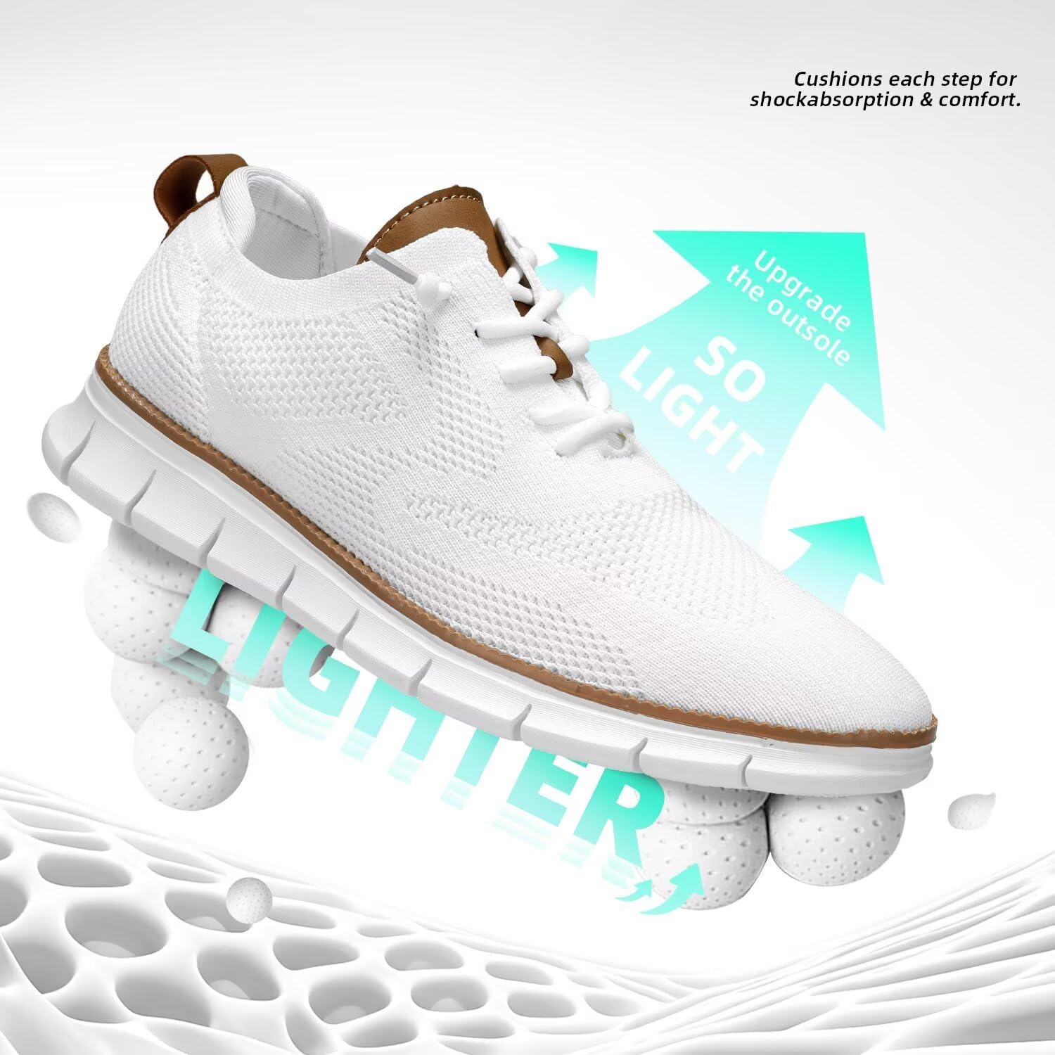 Men's Oxfords Business Shoes Fashion Mesh Casual Dress Walking Sneakers Comfortable Lightweight Soft Sole - Image 5