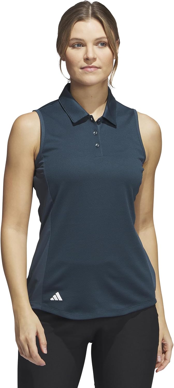 adidas Women's Texture Sleeveless Golf Polo Shirt