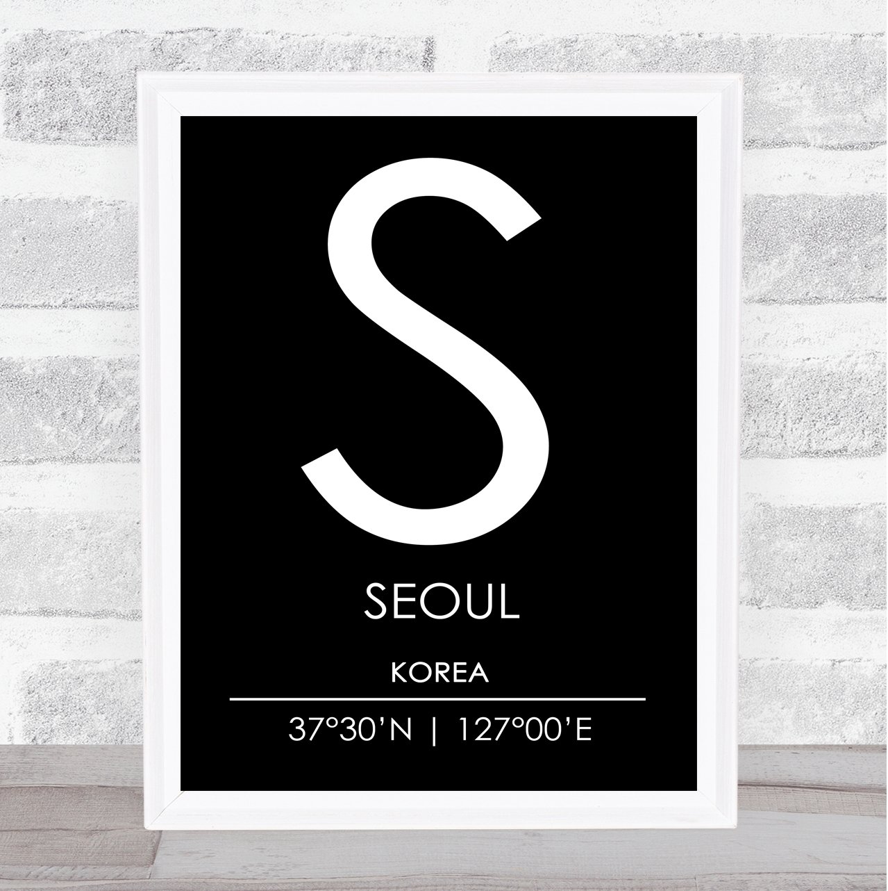 Buy Seoul Korea Coordinates Black & White World City Travel Quote Print
