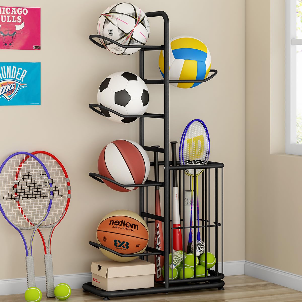 SUPPORT DE FOOTBALL Mural Rugby Porte-balles Étagère Rangement EUR 10,79 - PicClick FR
