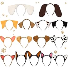 Bessmoso Plush Dog Puppy Ear Headbands for Kids Adult Birthday Party 15Pcs