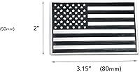 Vista 2 de LFPartS 2 emblemas de bandera de metal 3D de Estados Unidos para automóviles y camiones (negro y cromado)
