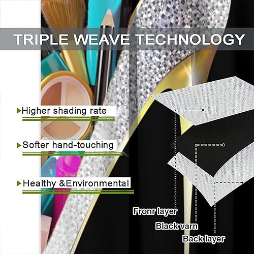 Miniatura 7 de Cortinas de tacón alto con diamantes de moda, maquillaje Hello Gorgeous Lipstick Bling Fashion Shoes Sexy Girls Fancy Beautiful Lady Cortinas opacas