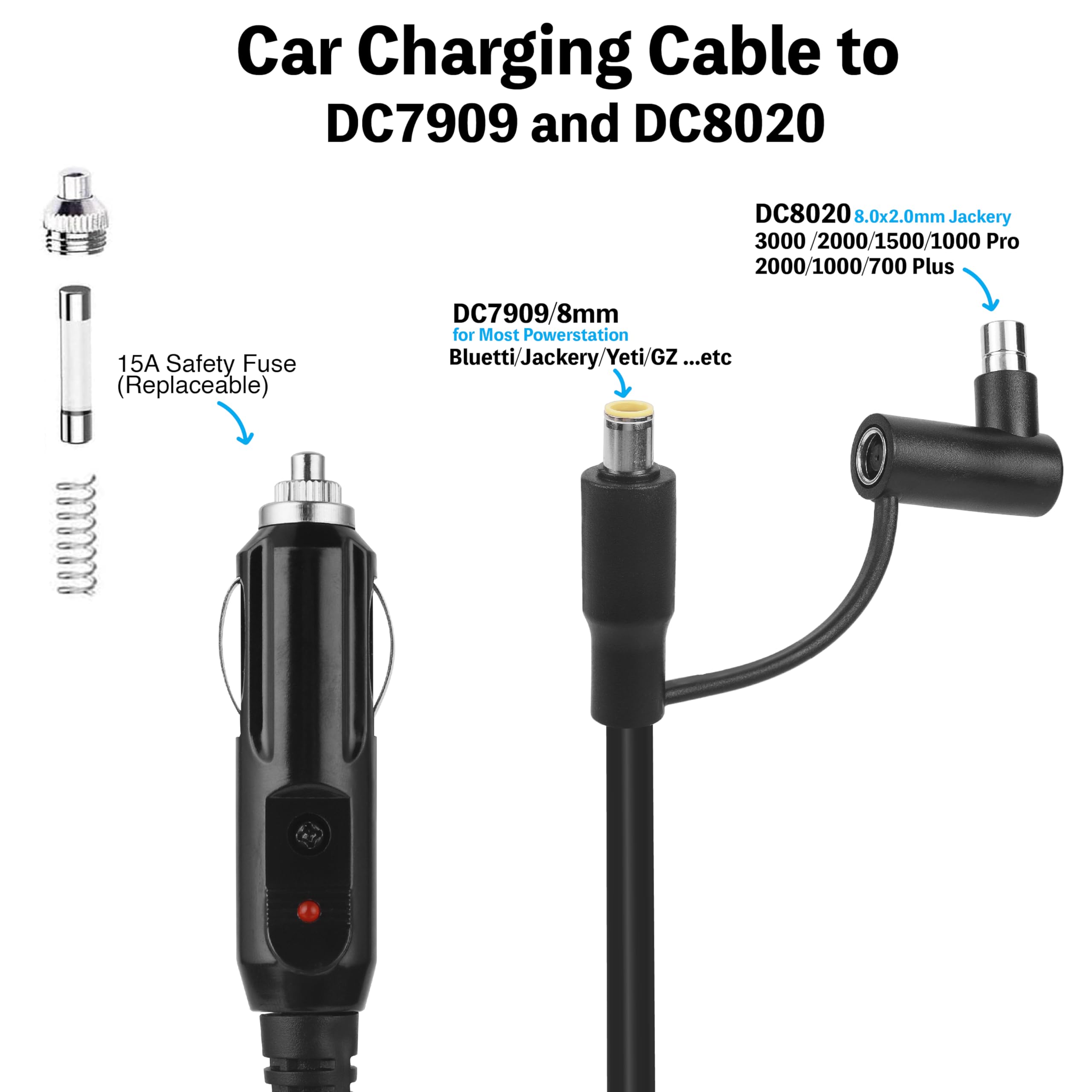 Amazon.com: DC7909 8mm DC8020 Cigarette Lighter Car Charger Power