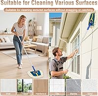 Vista 4 de Trapeador de polvo comercial para limpieza de suelos de madera, trapeador seco industrial resistente con almohadillas de algodón de cuña