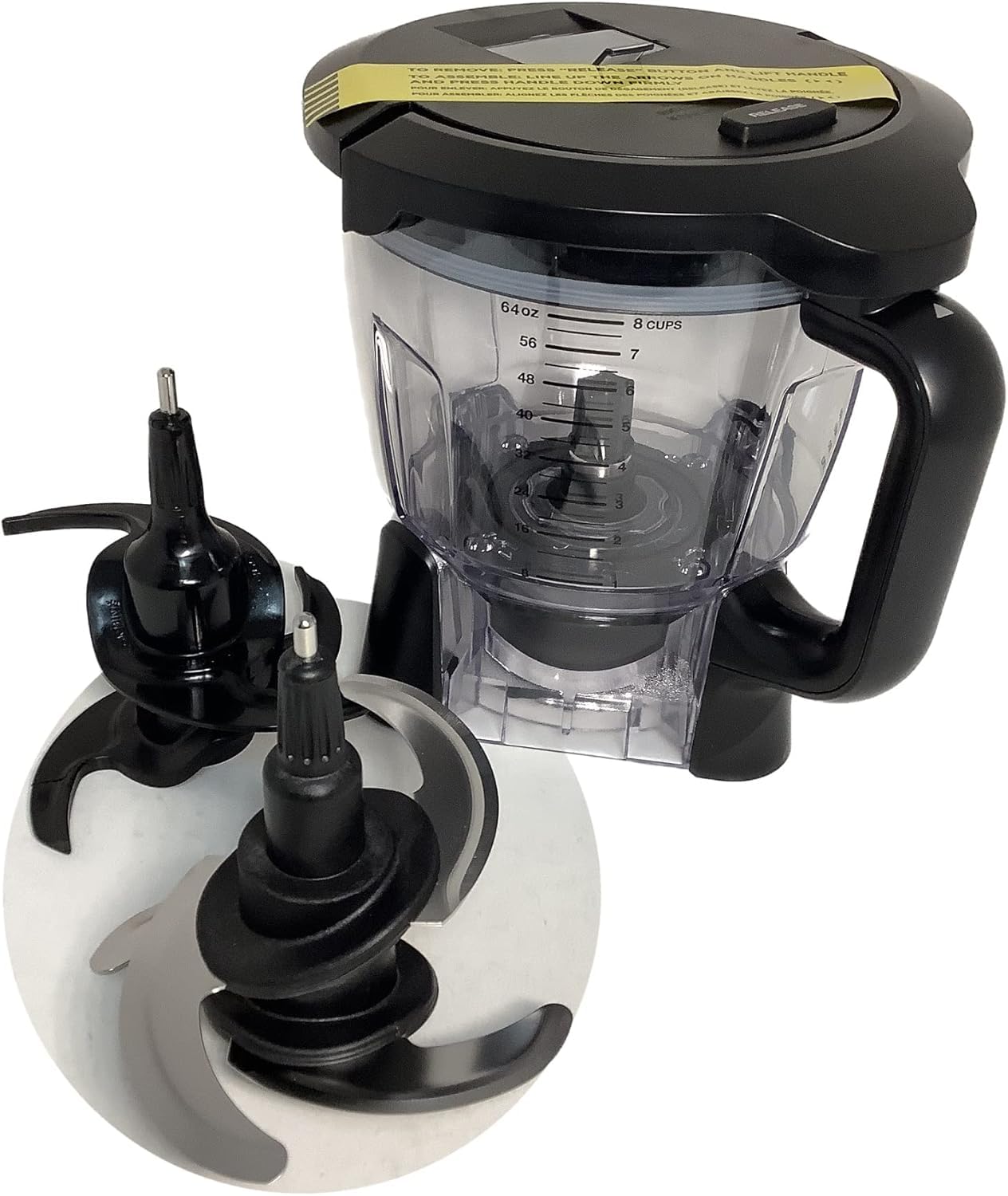 Genuine Ninja 64oz (8 Cup) Food Processor Bowl Locking Lid Blade Kit ONLY Fits BL640 BL641 BL642 BN750 BN751 BN800 BN801 BN805A BL910 Blender - MUST READ Details, NO EXCEPTION