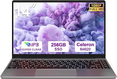 bvate 2026 PC Portatile 14 pollici Notebook Win 11 upto 2.8 GHz 256 GB ROM Supporta l’espansione SSD 1TB Celeron N4020 2.4G+5G WiFi 4.2 USB HDMI Tastiera italiana membrana mouse senza fili-Grigio