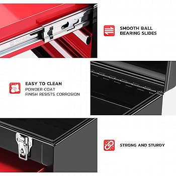 DNA MOTORING 20 Inch Steel Portable Tool Box - 2 Drawer+Top