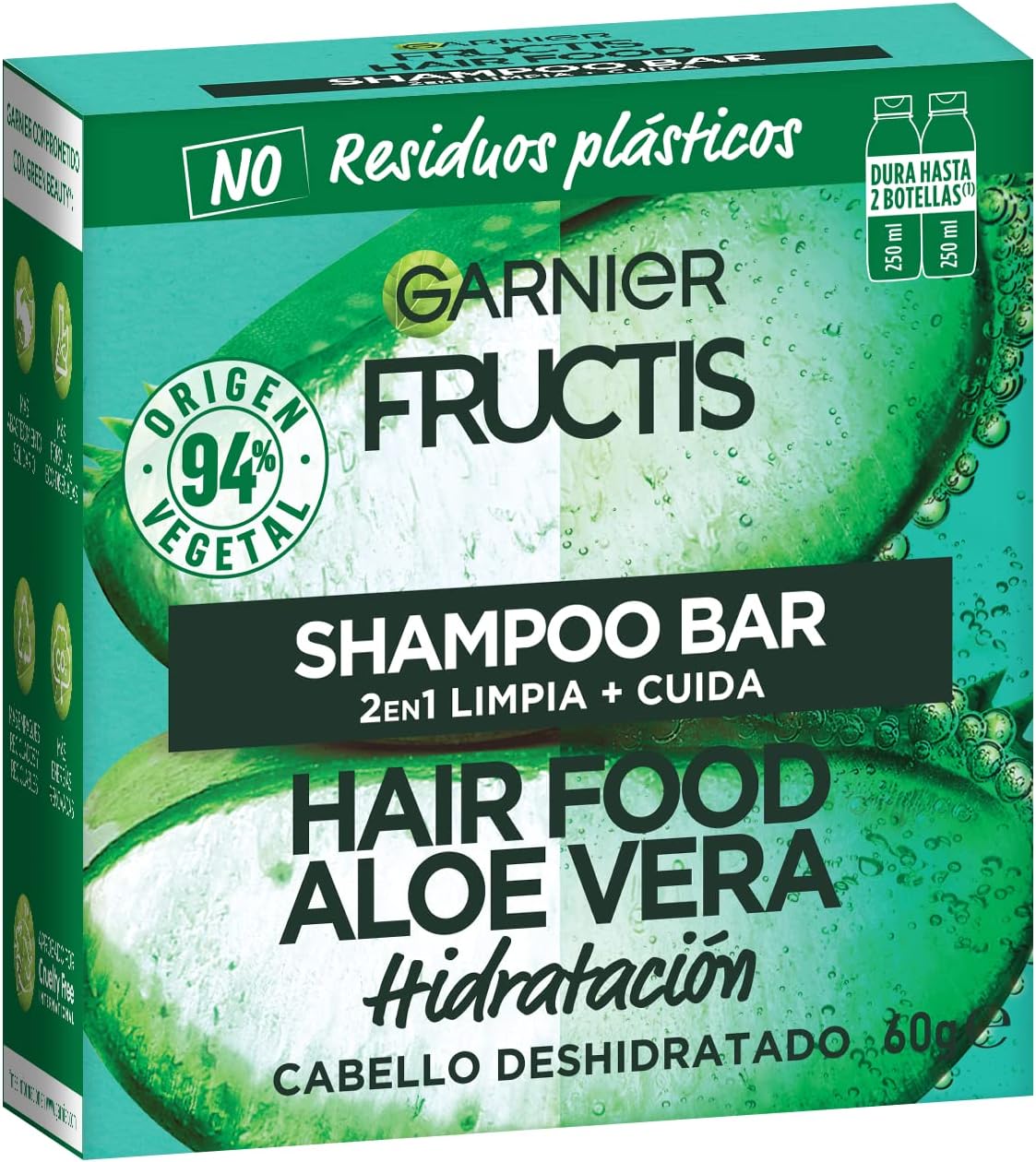Fructis Champú en barra Hair Food Aloe Vera 60 gr