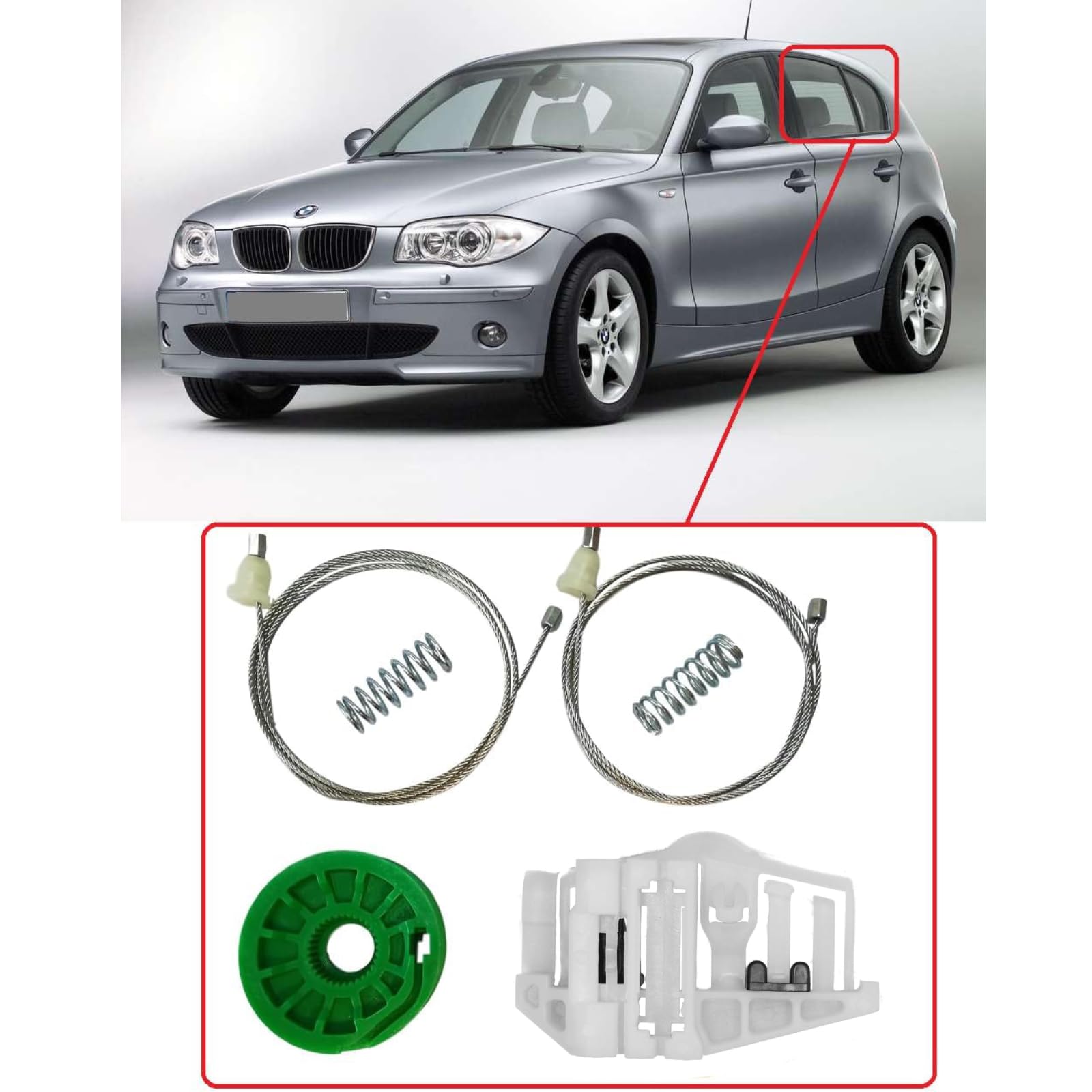 Twowinds - Clip Elevalunas 51357140589 Compatible con BMW E87 120d 118d 116i 118i 130i 120i (2004-2012) - Puerta Trasera Izquierda (conductor trasero) - 51367138467 - Regulador Ventana (6 piezas)