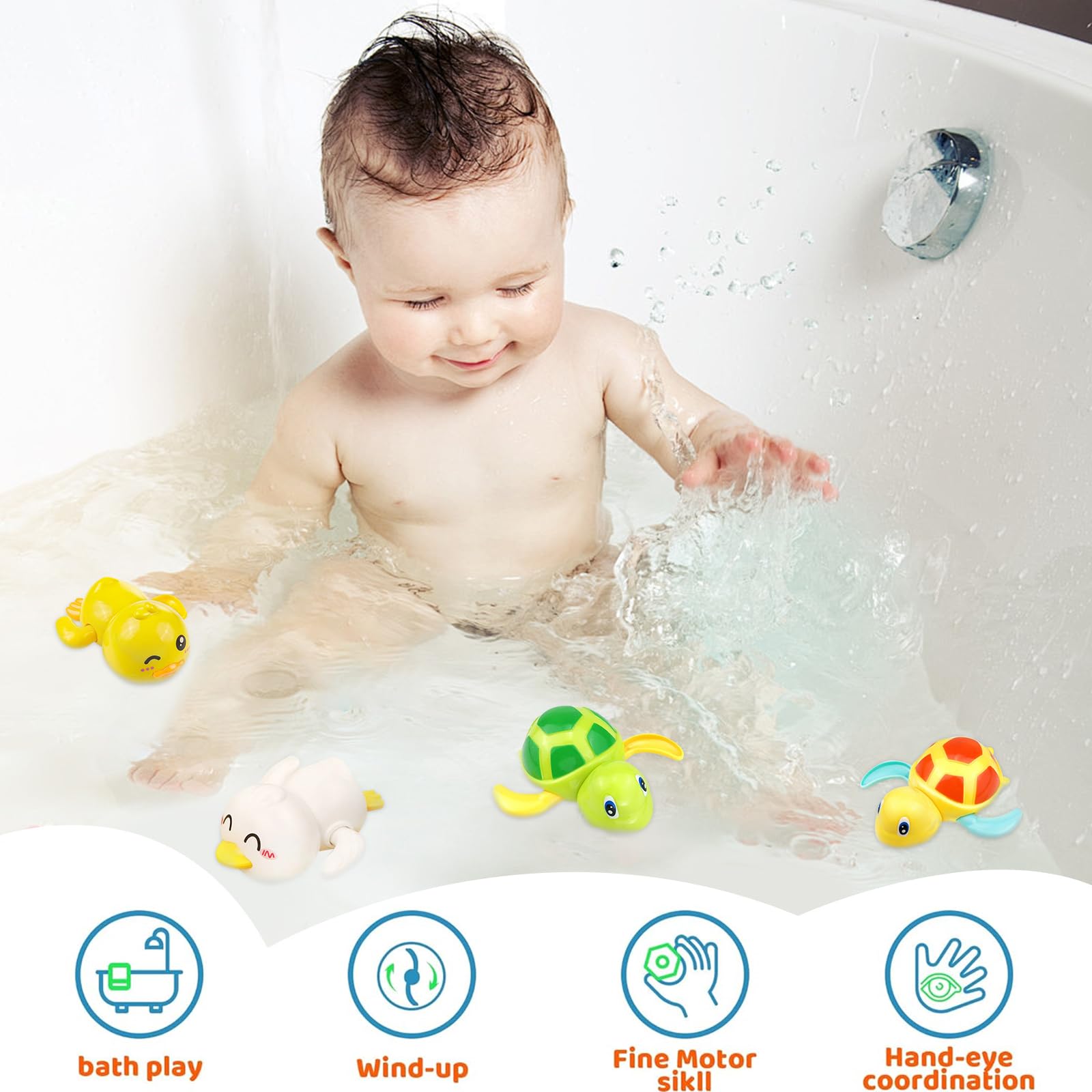 Giocattolo Per Vasca Da Bagno Con Cascata E Spruzzo - Gioco Acquatico Per Bambini 1-3 Anni - Con Ventose, Palline E Anatroccolo - 5