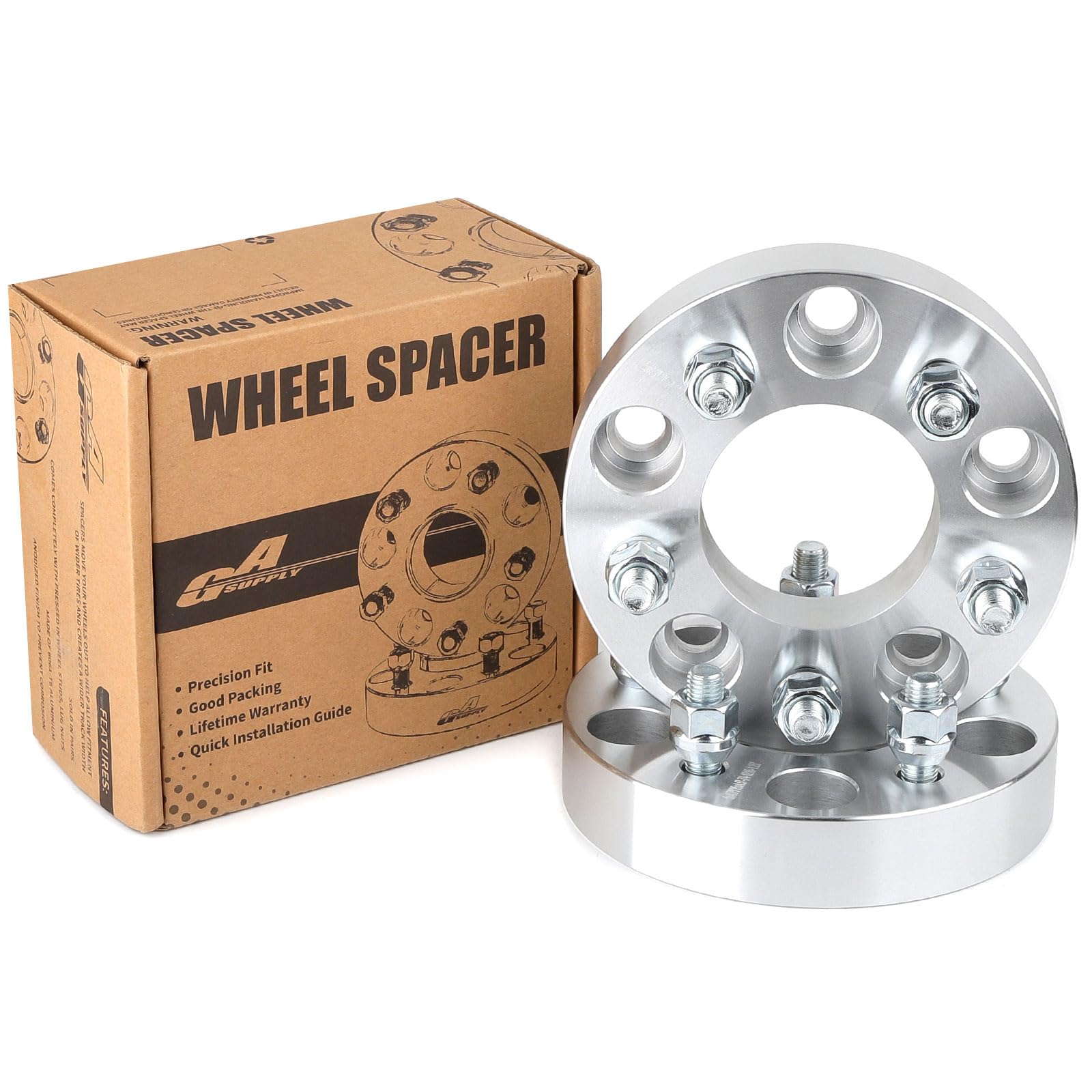 GAsupply 5x4.75 to 5x4.5 Wheel Adapters 1.25 inch, Compatible with Chevrolet; GMC; Pontiac, 5 Lug 32mm 5x120.65 to 5x114.3 Wheel Spacers Adapters 74mm 12x1.5 Studs, 2 Pack