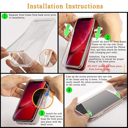 Miniatura 6 de COOLQO Funda compatible con iPhone 12 Mini con protector de pantalla de vidrio templado, policarbonato duro y TPU suave, protección de grado