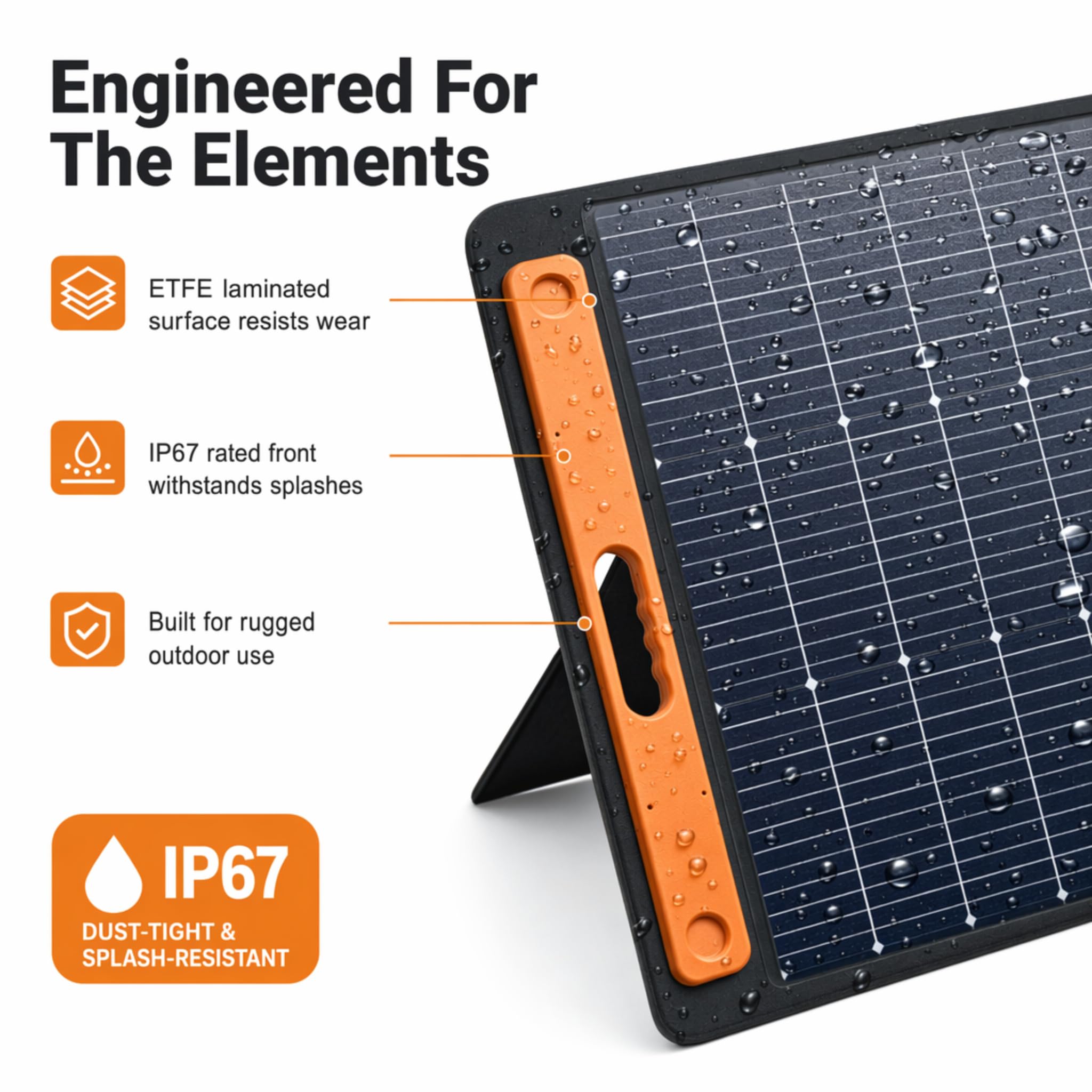 Spark 200W Kit de charge solaire pliable portable avec étui de protection et câble de 5 m pour camping-car, caravane, camping, voiture, van, bateau, yacht Système 12 V