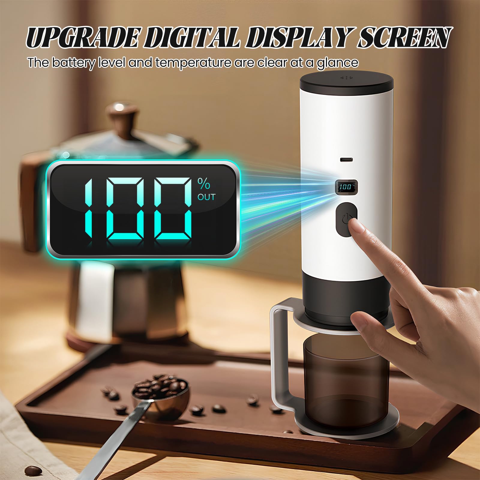 3 En 1 Machine à Café Portable 15 Bars - 72W Cafetière Expresso Capsule/Machine à Expresso Électrique USB à Chauffage Rapide | RéServoir D'Eau 90ml | Pour Voyage/Bureau/Campin (Gris)