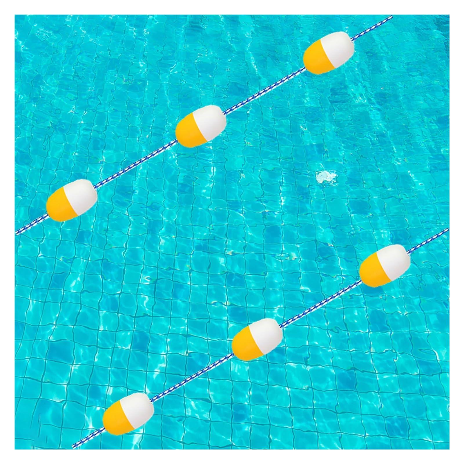Generico Corda di Sicurezza per Piscina da 55 Piedi con Ganci in Acciaio Inossidabile - Linea Galleggiante in Nylon Resistente per la Divisione delle corsie, Ideale per l'allenamento al Nuoto e la Si