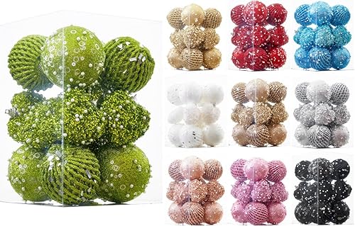 Miniatura 6 de 14 adornos blancos de corazón para el día de San Valentín y adornos de bolas de Navidad, bolas de perlas colgantes de plástico inastillables para