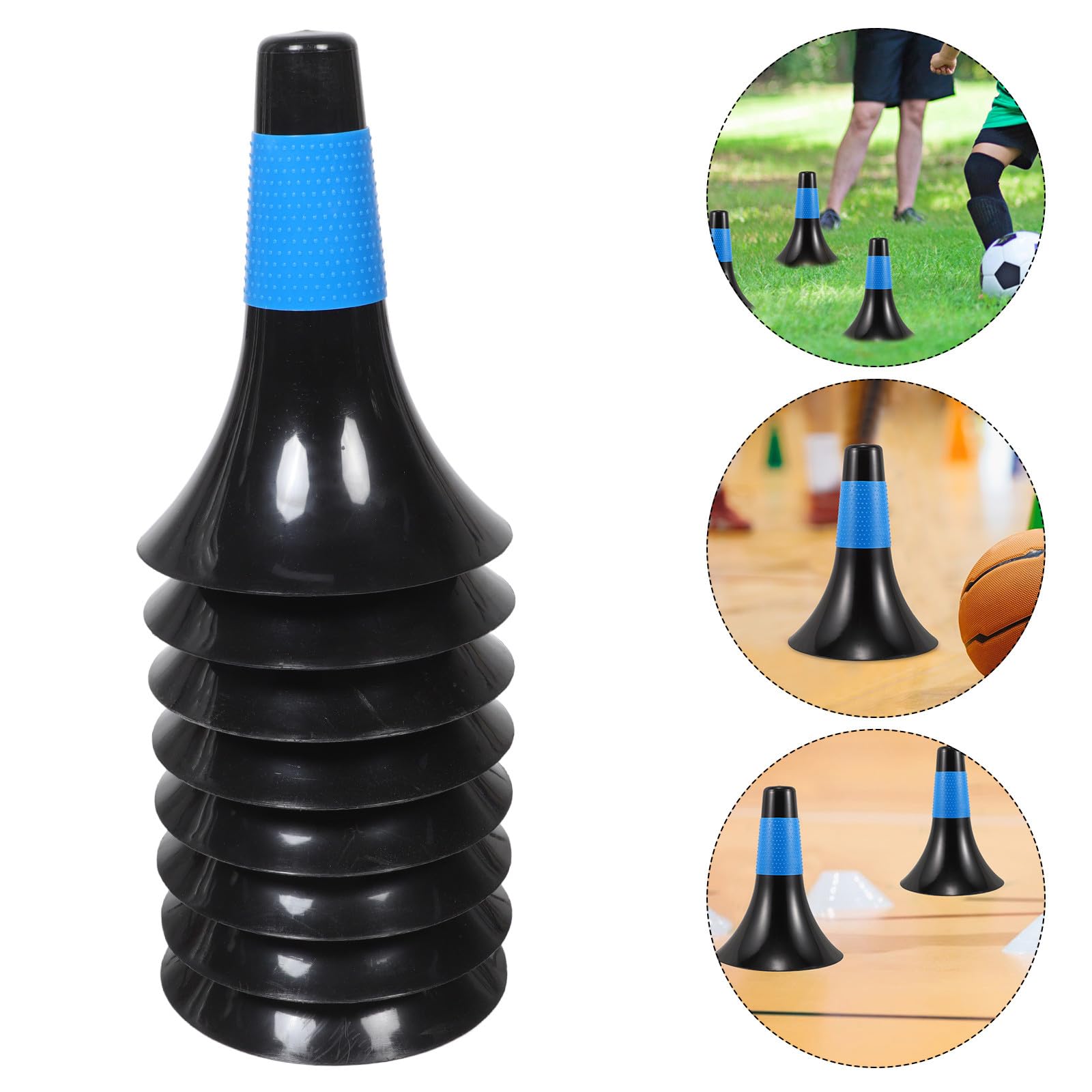 Coni per Allenamento Sportivo Basket e Calcio 8 Pezzi Plastica Resistente Coni di Agilità Segnalazione per Esercizi Indoor e Outdoor Atleta