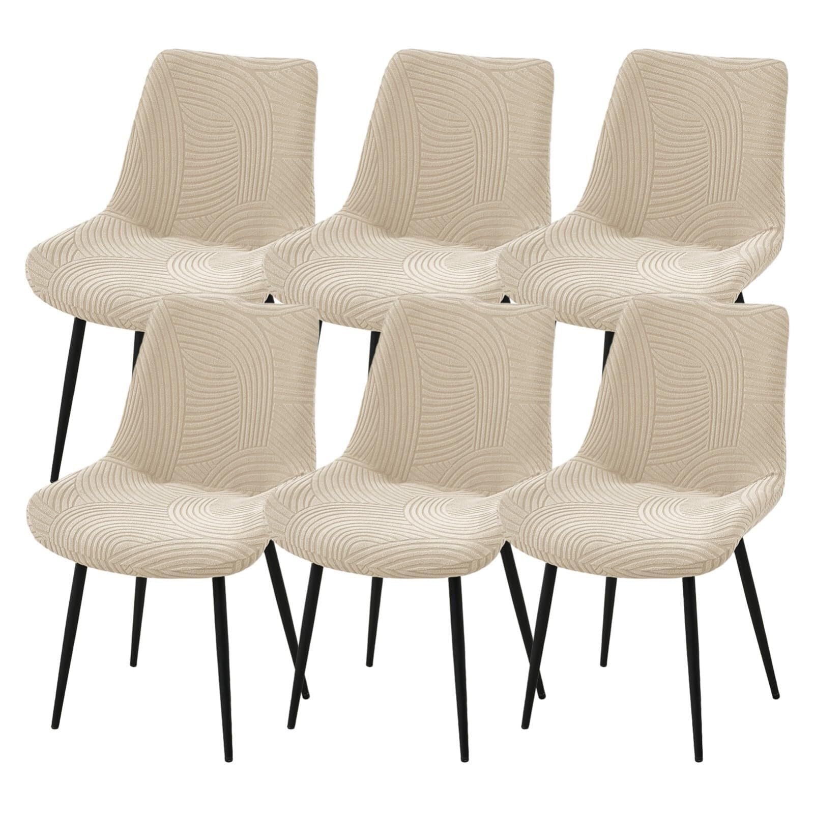 NMVAWIPT Stretch Shell Chair Covers, Armless Mid Century Modern Dining Slipcovers, Polyester Protectors, Machine Washable(21#,6pcs)